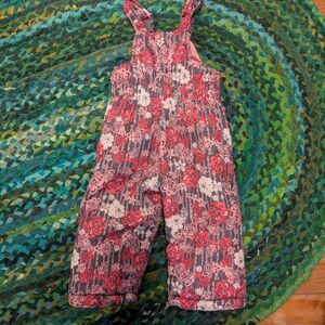 London Fog Pink Floral Print Girls Overalls